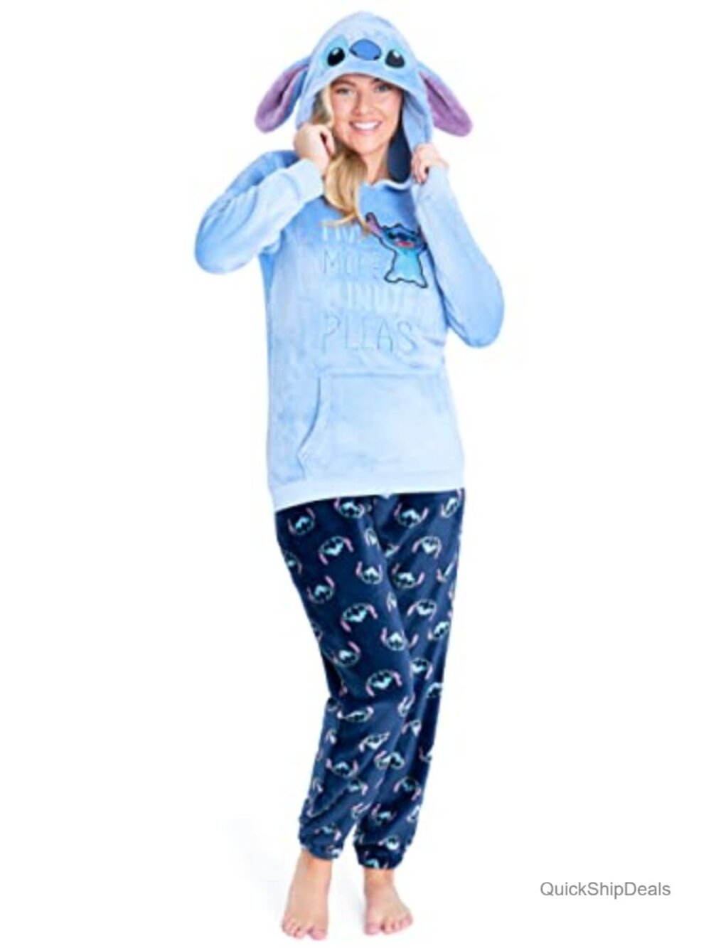 Disney Fleece Pajama Set Hooded Top & Pants 2-Pc Loungewear